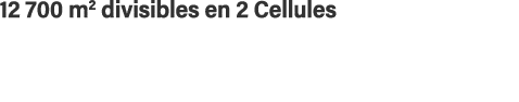12 700 m2 divisibles en 2 Cellules
