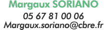Margaux Soriano 05 67 81 00 06 Margaux soriano cbre fr